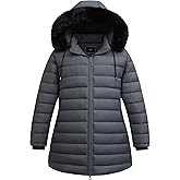 Pefflarge Women’s Plus Size Thermal Down Coat Parka | Windproof,Waterproof,Flannel Lined,Detachable Hood,Warm for Winter