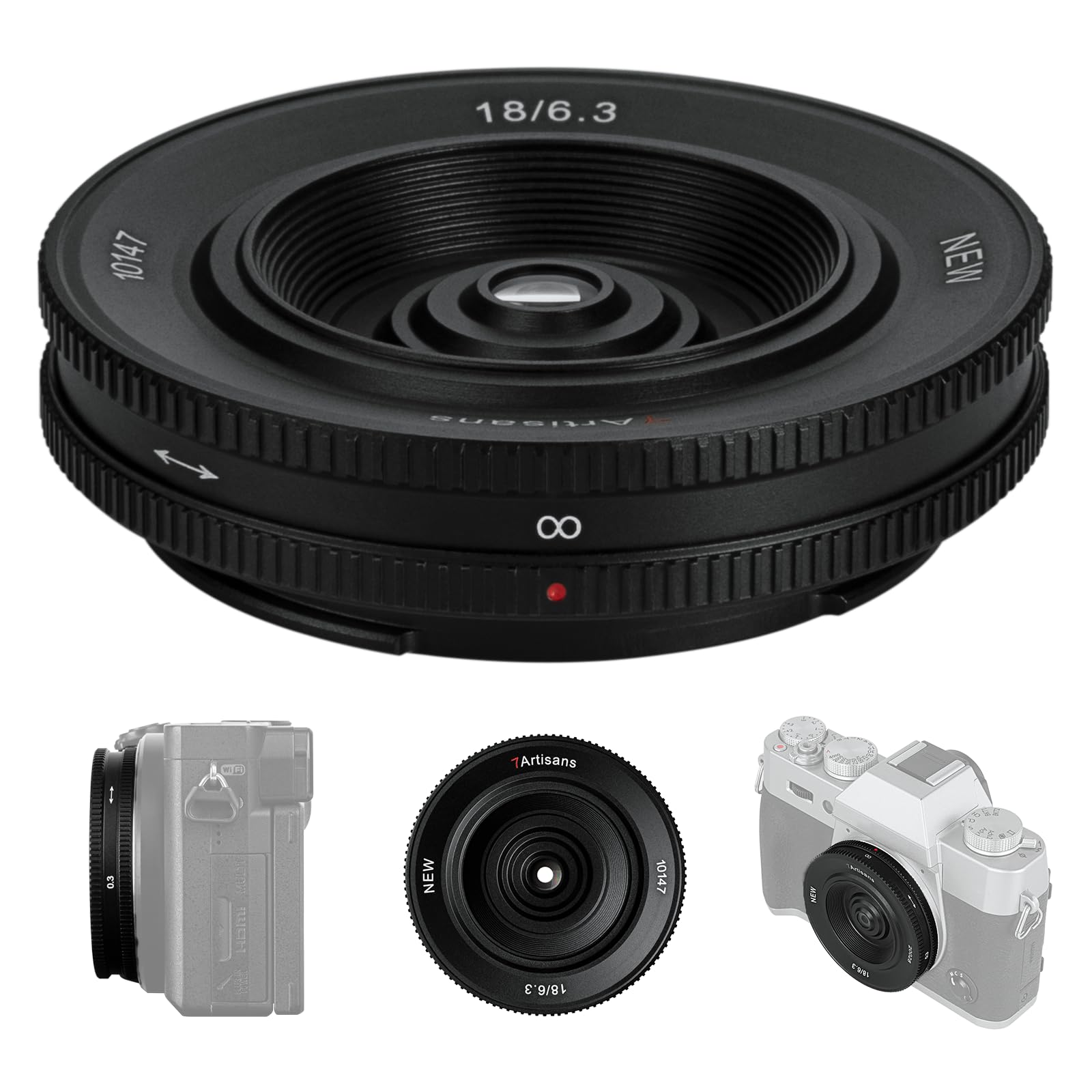 7artisans 18mm F6.3 Ⅱ for sony E pancake Lens APS-C Ultra Wide Angle Manual Focus Prime Lens for Sony E- Mount a5000 a7cr a7cii a7c a6700 zv-e100 a6600 a6400 a7iii Alpha 7 IV