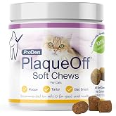 ProDen PlaqueOff Dental Soft Chews with Natural Kelp for Cats - 45 Ct | All Breed Cats, Supports Normal, Healthy Teeth, Gums, Breath Odor in Cats, 45 Soft Chews