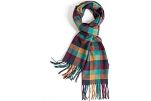 TUSHUSTY Scarf For Men Women Winter Warm Neck Plaid Solid Scarves Fall Softest Classic