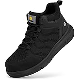 FitVille Extra Wide Work Boots for Men Composite Steel Toe Safety Boots High Top Work Shoes for Men