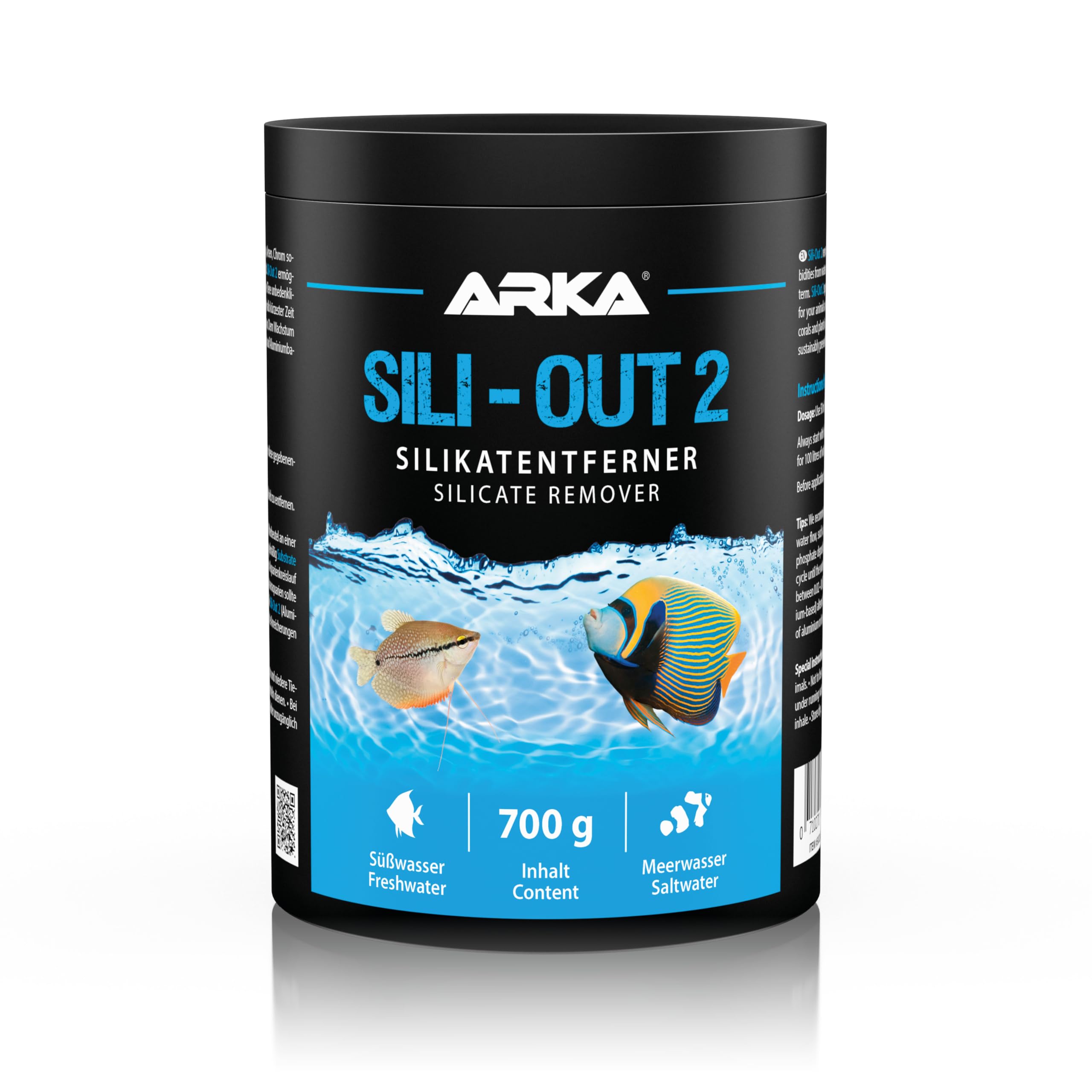 Silicate remover aquarium – ARKA Sili-Out 2 1000 ml – eliminates silicate, phosphate & yellowing compounds – stabilises water parameters without pH drop – for marine & freshwater tanks – filter bag