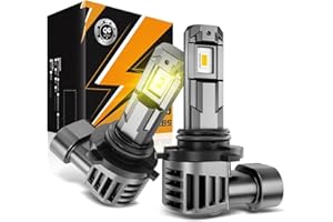 Auxbeam Q6 Series 9006 HB4 LED Fog Light bulbs, 12000LM Super Bright 600% Brighter 9006 Fog Lights LED Bulbs, 3000K Golden Ye