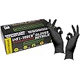 Infi-Touch Black Nitrile Gloves, Large, Disposable, Powder-Free, Hypoallergenic, Tactile Textured, Puncture Resistant, Ambidextrous, Industrial Use