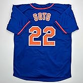 Facsimile Autographed Juan Soto New York Blue Reprint Laser Auto Baseball Jersey Size Men's XL