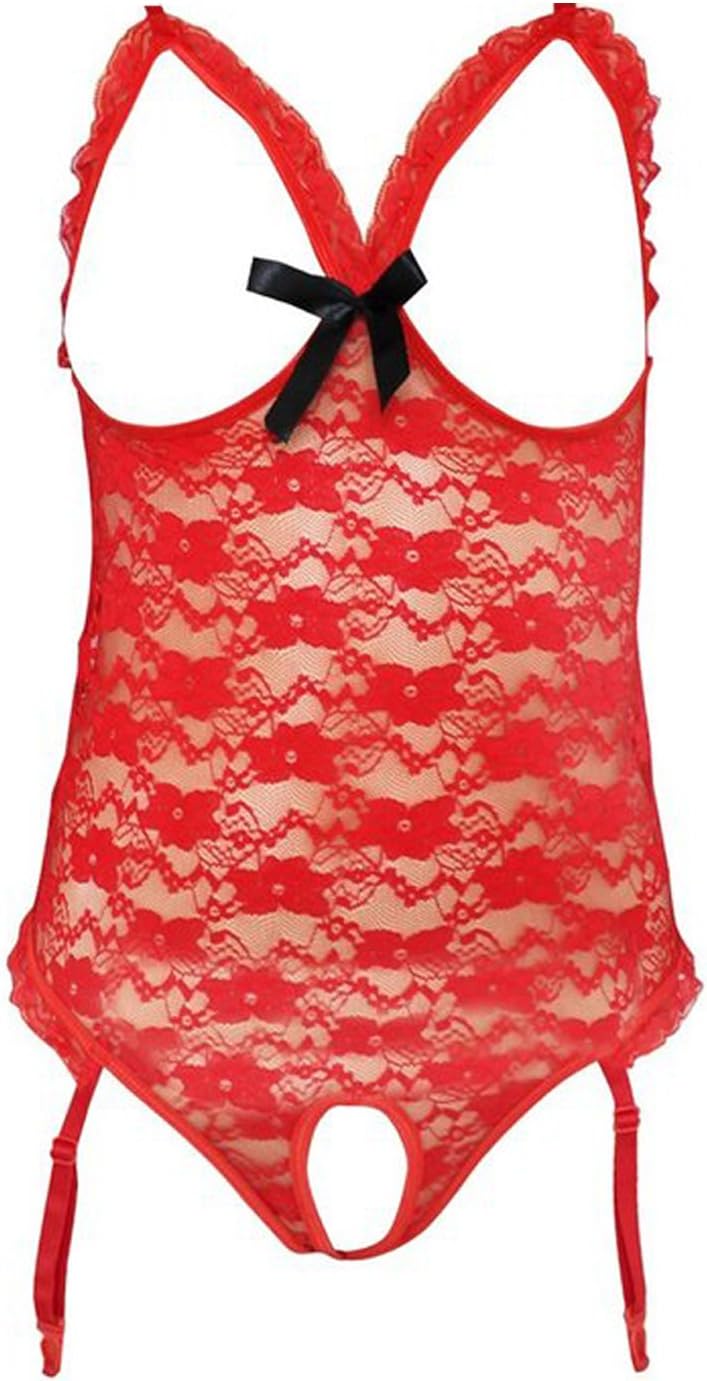 Jubileens Sexy Erotic Open Cup Crotchless Teddy Lingerie Nightwear Underwear