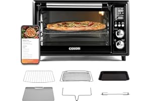 COSORI Toaster Oven Air Fryer Combo, 12-in-1, Smart 32QT Convection Oven Countertop, Christmas Gifts, 100 Recipes&6 Accessories, 9 Slice Toast, 13"Pizza, with Rotisserie, CS130-AO, Black