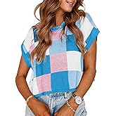 WIFFGO Womens Spring Crop Tops 2026 Summer Cap Short Sleeve Sweater Vest Loose Shirts Cute Trendy Top Vacation Outfits