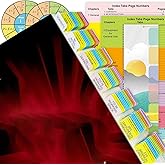 Index Tabs for 2020 NEC Code Book (Book not Included), 114 Printed NEC Tabs with 6 Blank Tabs, Color-Coded and Laminated, with Wire Chart & 2 Ohm's Law Stickers