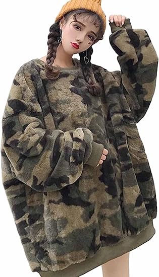 Amazon Mengfan レディース パーカー 秋 冬 スウェット 長袖 迷彩柄 裏起毛 暖かい トレーナー ゆったり Bf風 個性 トップス インナー 韓国風 ファッション アウター コート ジャケット 通販