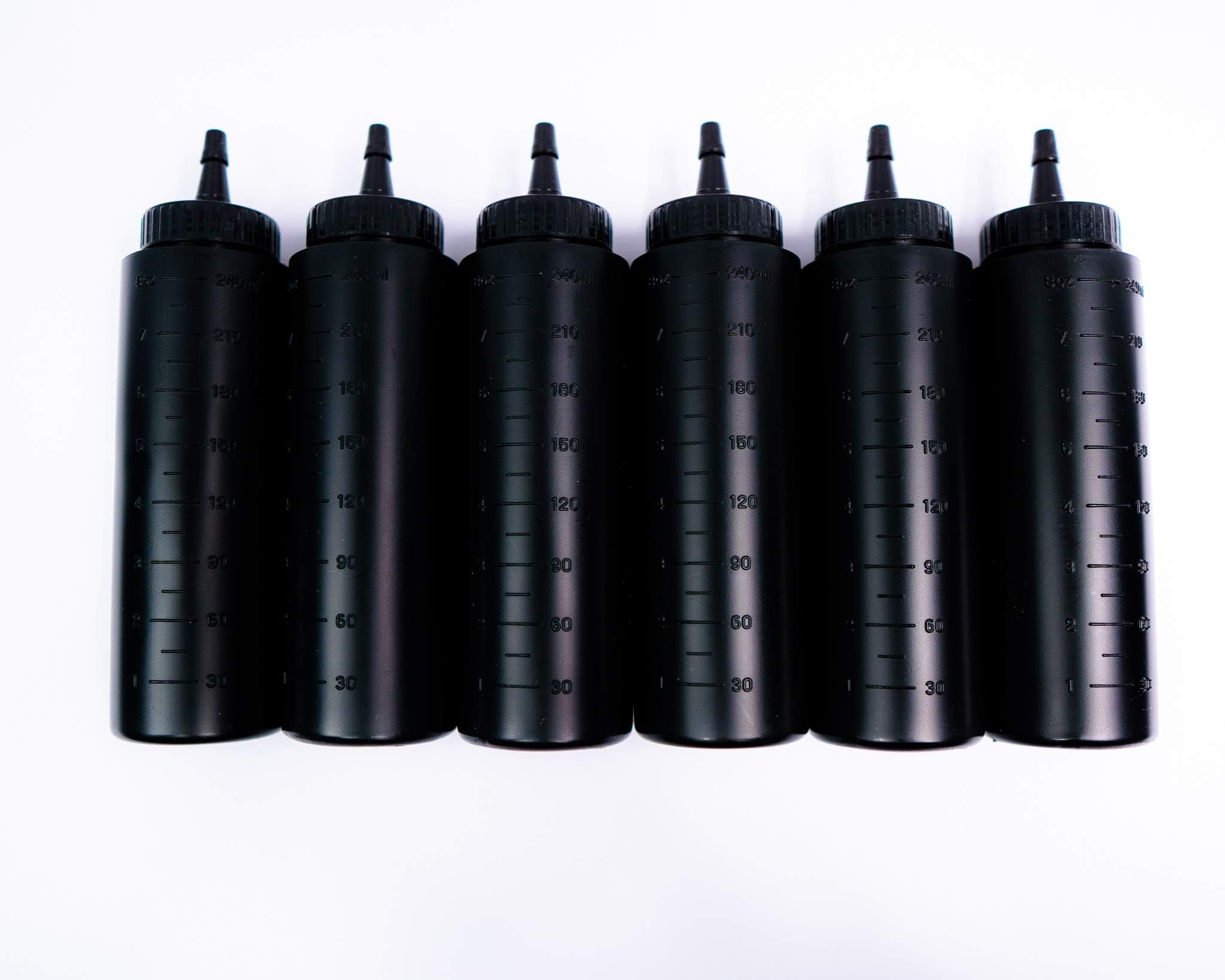 Heavy Duty Thick Plastic Squirt/Squeeze bottle With Cap - 8oz Condiment Bottle (6 Pack)