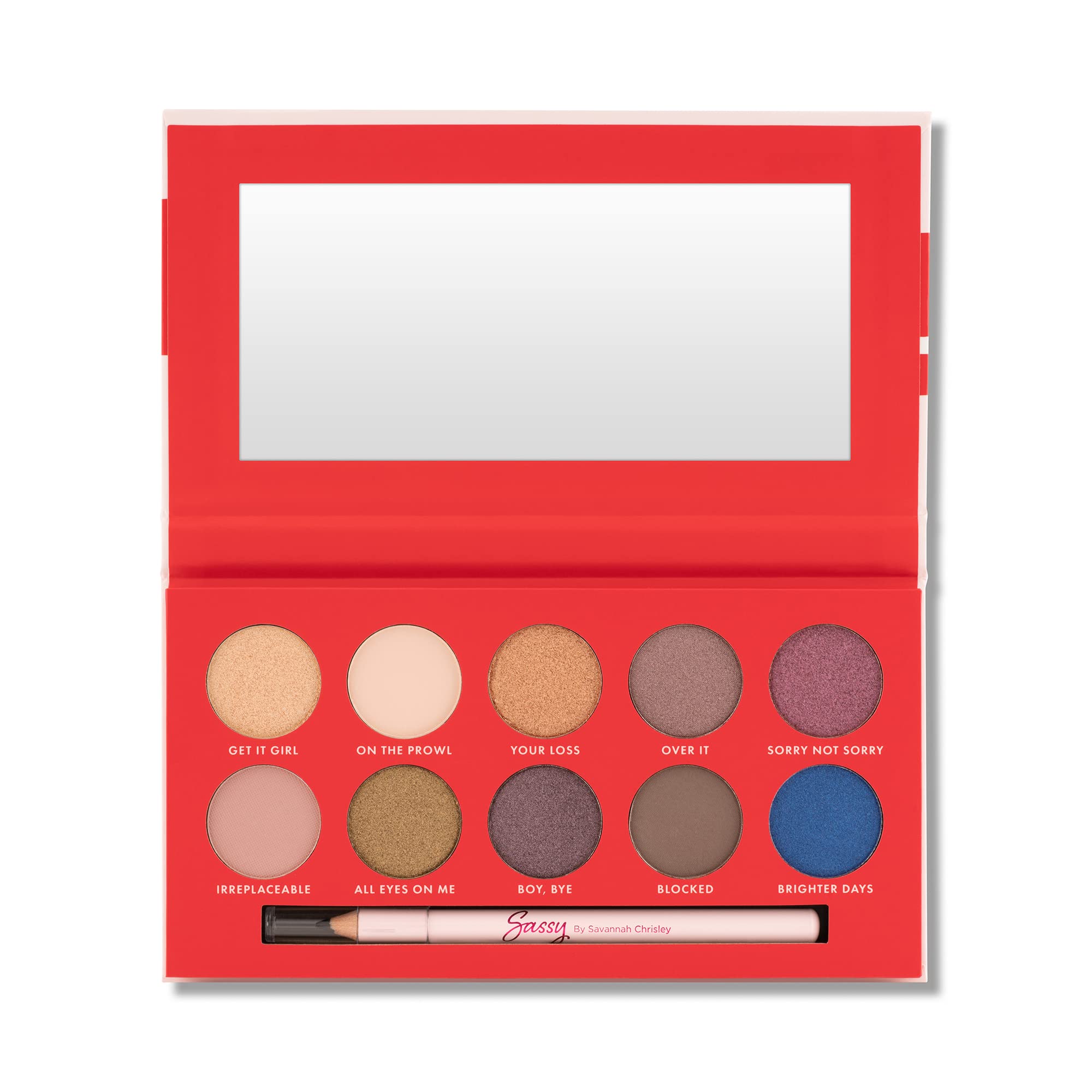 Sassy by Savannah Chrisley Bounce Back Queen Palette - Pigmented Matte and Shimmer Eyeshadow Shades - Comes with Black Eyeliner - Creates Attractive, Bold Looks to Enhance Your Face - 2 pc Makeup Kit