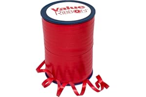 VALUERIBBON Value Ribbon Crimped 3/16" X 500 YD Birthday Decorations Curling Ribbon for Gift Wrapping, Red Ribbons for Crafts, Art Supplies and Birthday Gifts for Women and Men Gift Cards