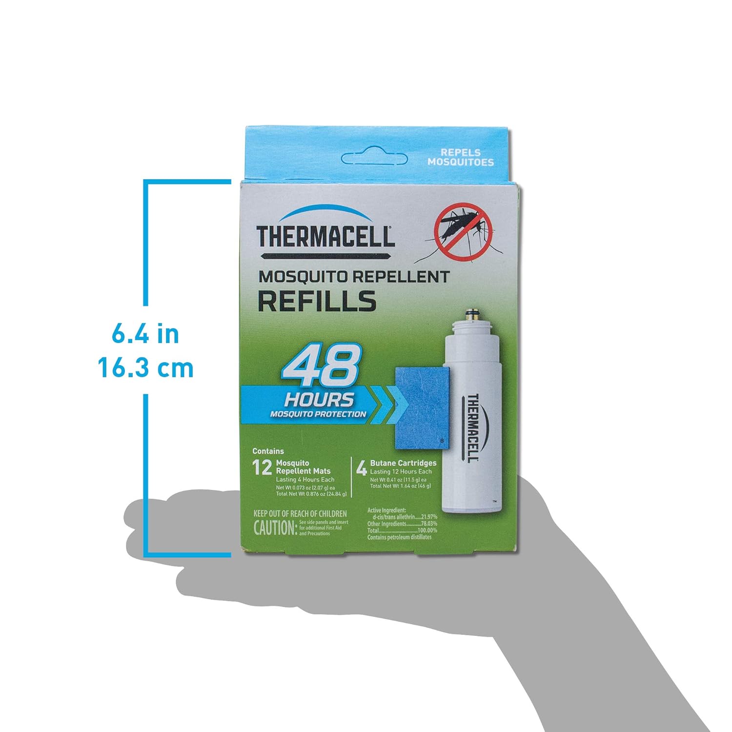 Thermacell Mosquito Repellent Refills, 48-Hour Pack; Contains 12 Repellent Mats, 4 Fuel Cartridges; Compatible with Any Fuel-Powered Thermacell Product; No Spray, Scent, Mess; 15 Ft Zone of Protection: Thermacell: Industrial & Scientific