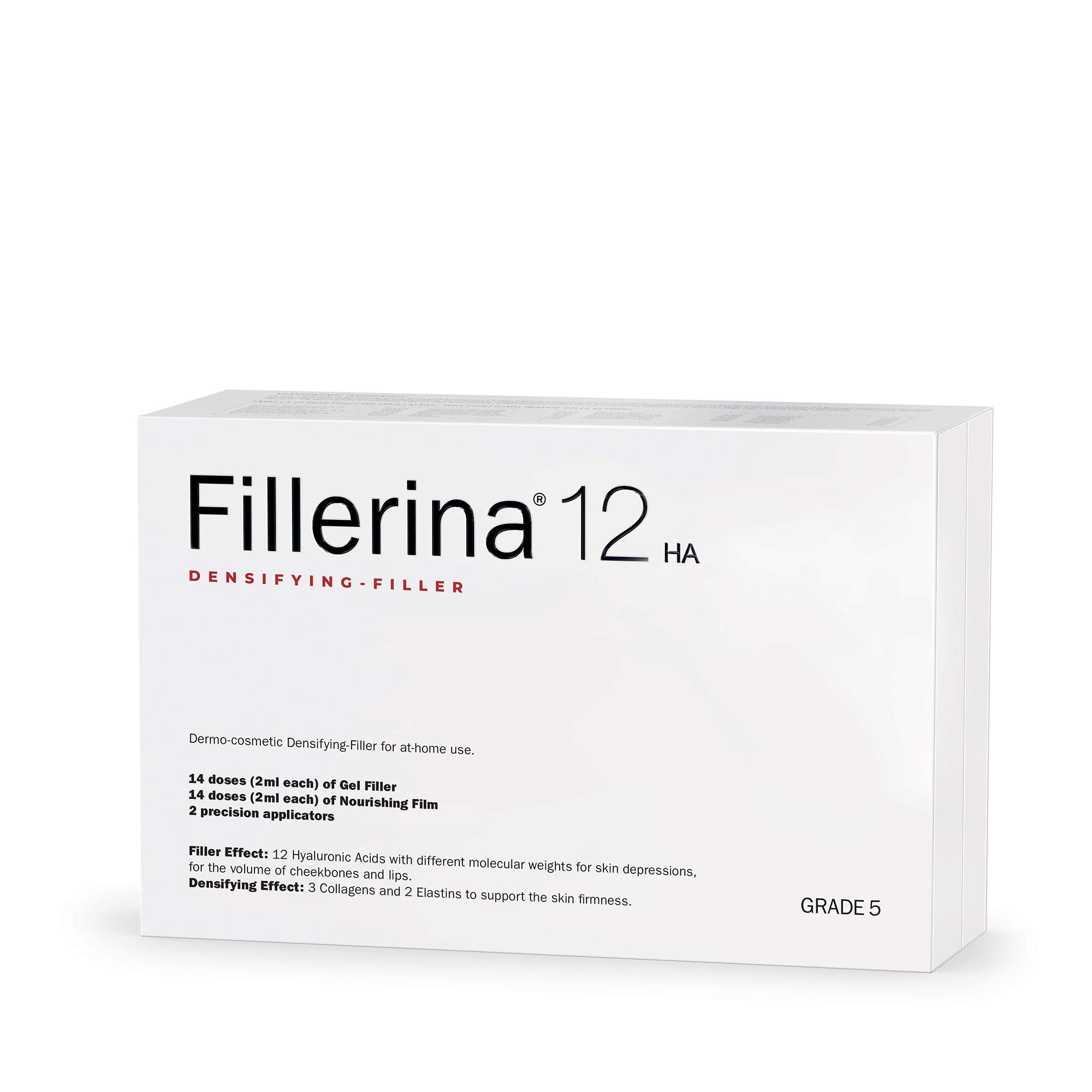 Fillerina 12 Densifying-Filler – Intensive Anti-Aging Treatment Grade 5 (2x30ml) | Restores Volume, Reduces Wrinkles & Skin Laxity | Hyaluronic Acid, Collagen & Elastin | For Advanced Signs of Aging