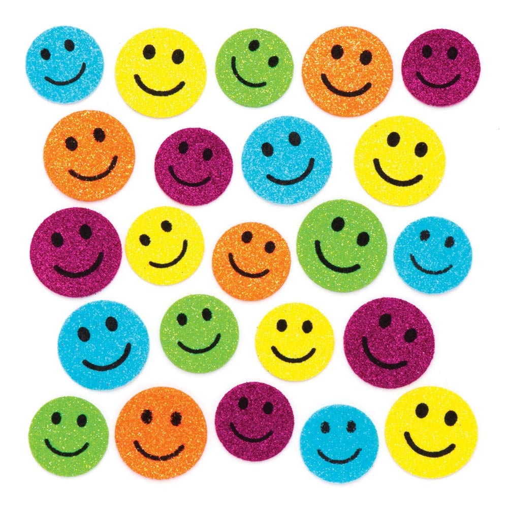 Happy Face Glitter Stickers (Pack of 100) Amazon.co.uk