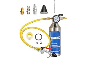 Gnhydxfe AC Flush Kit, Automotive air Conditioning Pipeline Cleaning Tool Home A/C Flush Tool,R134A R12 R22 R404 R410A AC System Flush Kit Can Tool with 220PSI Gauge, Air Fittings and Hose