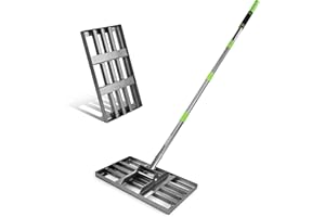 WORKPRO Lawn Leveling Rake, Heavy Duty Leveling Rake with 17” x 10” Ground Plate, Yard Leveling Rakes with 6FT Adjustable Handle, Metal Lawn Leveler for Garden, Backyard, Golf Course, Farm, Pasture
