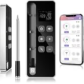 Trefoiled SP2 Smart Wireless Meat Thermometer, Display Base, WiFi BBQ Grill | NIST &plusmn;0.5&deg;F Accuracy, Ultra-Thin Probe, 10X Long Range Signal, WiFi App Monitoring, BBQ, Grill, Smoker &amp; Oven, iOS &amp; Android