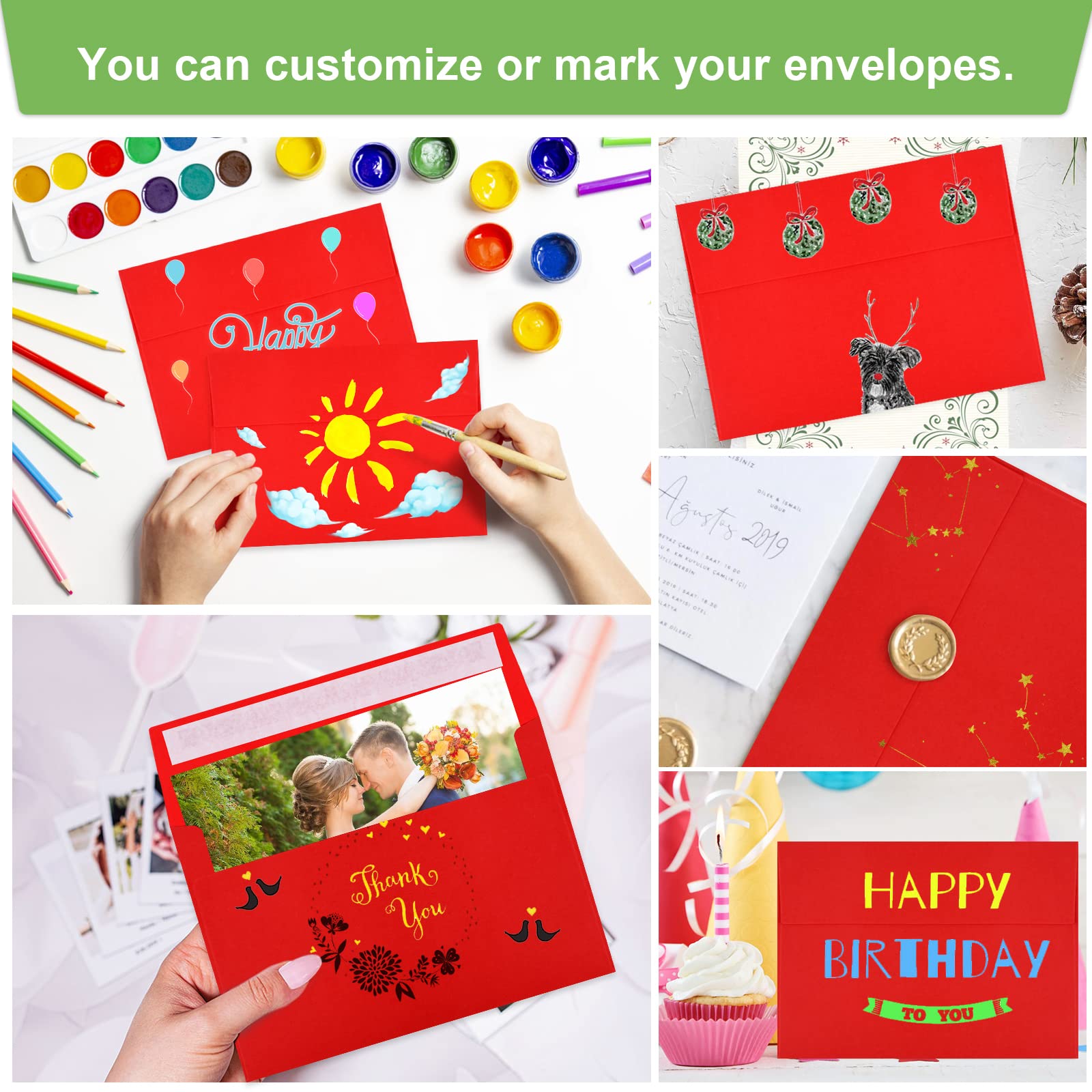 Mua 50 Packs 5x7 Envelopes, A7 5x7 Envelopes for Invitations, Printable ...