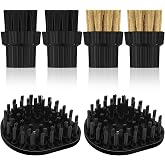 Honeydak 6 Pack Steam Cleaner Brush Heads M8 Steam Cleaner Attachments Brass Brush Heads Nylon Mop Replacement Accessories Set for Hard Surface