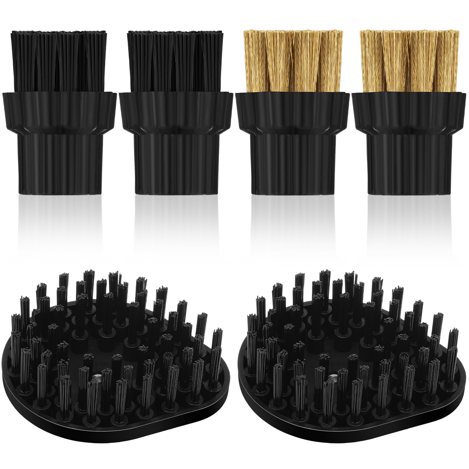 Photo 1 of Honeydak 6 Pack Steam Cleaner Brush Heads M8 Steam Cleaner Attachments Brass Brush Heads Nylon Mop Replacement Accessories Set for Hard Surface