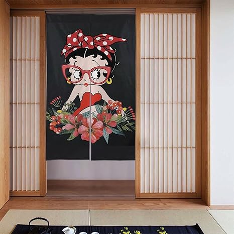 Amazon Co Jp ベティブープ のれん 暖簾 目隠し インテリア 遮光 間仕切り かわいい おしゃれ 洗濯可 キッチン リビング カーテン 出入り口 トイレ 飲食店 玄関 和室 洋室 143 86cm ホーム キッチン