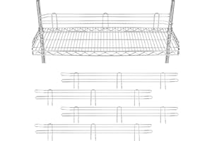 MorningRo 4 Pcs Chrome Wire Shelf Ledge 36 L x 4 H Wire Shelving Side Ledge Metal Shelves Accessories Pantry and Garage Stora