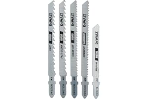 DEWALT DW3795H 5 Piece HCS/HSS Jig Saw Blade Set - T-Shank