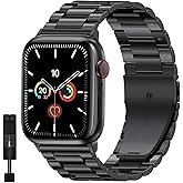 Veczom Metal Band Compatible with Apple Watch Band for Men Women, Stainless Steel for 49mm 46mm 45mm 44mm 42mm 41mm 40mm 38mm,Replacement Bands Compatible with iWatch Series 10 9 8 7 6 5 4 3 2 1 Ultra SE Watch Wrist Bands