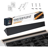 30&rdquo; Slide In Range Gap Filler Kit, Slide-In Range Rear Gap Filler &amp; Range Trim Kit, Universal Stove Gap Cover Between Stove and Wall Guard, Aluminum Cooktop Trim Kit for Whirlpool &amp; Most Brands, Black