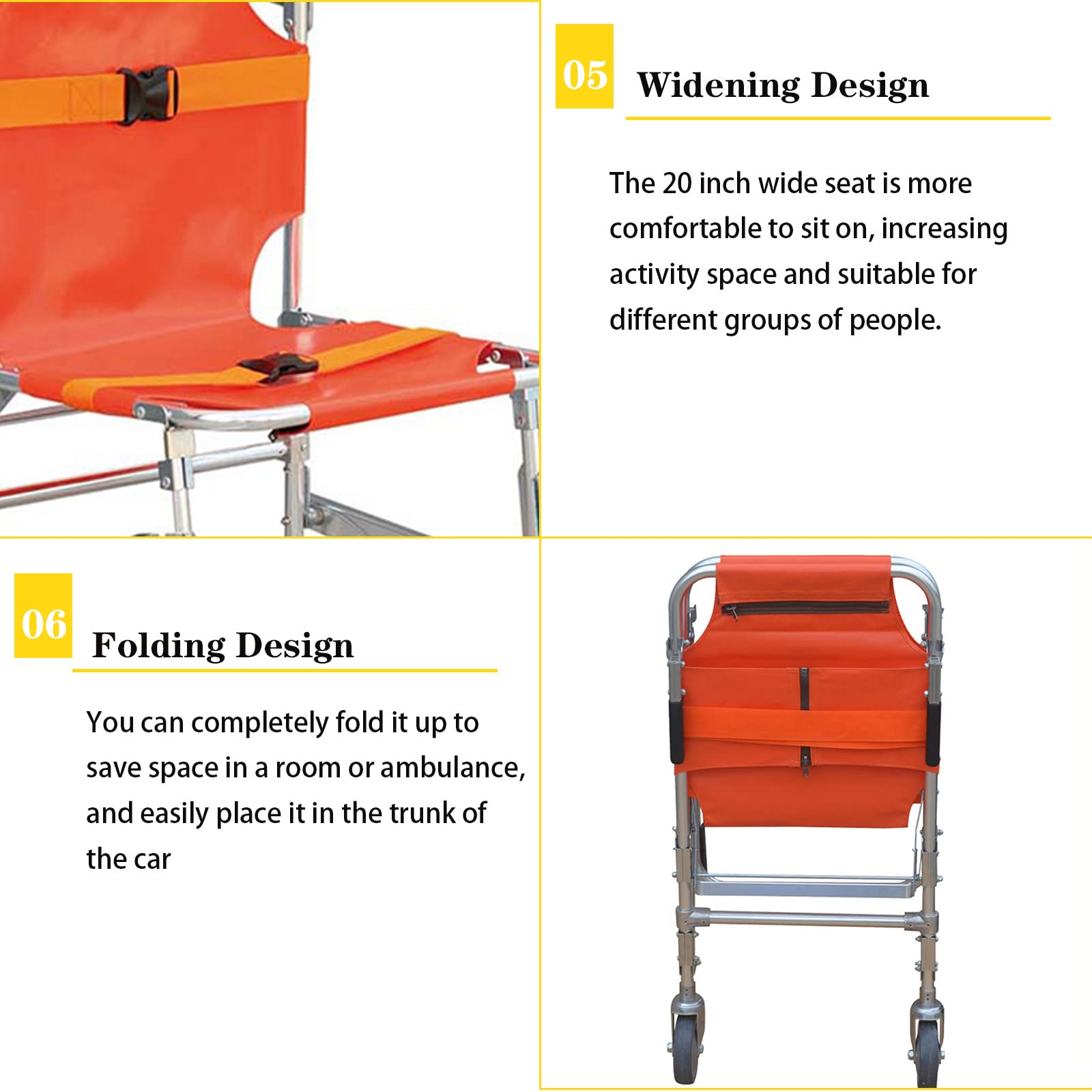 EMS Stair Chair, Ambulance Medical Lift, Foldable Stair Chair Lift