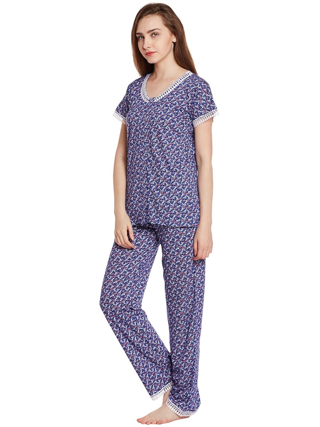 claura blue color cotton printed lower and top