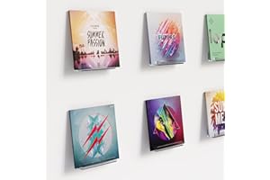 ZYESF Acrylic Vinyl Record Floating Shelves 6 Pack, Acrylic Record Shelf for Display Your Favorite LP Records, Vinyl Record Display Holder for Record Collectors, Stores, Homes or Offices (4" Clear)