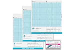 Silhouette America CUT-MAT-12-3T Cameo -All Versions-Cut Mat (3 Pack) with 50 Designs