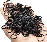 TONGTLETECH Mini Hair Rubber Bands 500 Black Soft Elastic Braiding Ties view 5
