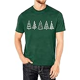 RECUTEWU Christmas Shirts for Men: Xmas Holiday T-Shirt Merry and Bright Letter Tees Vacation Short Sleeve