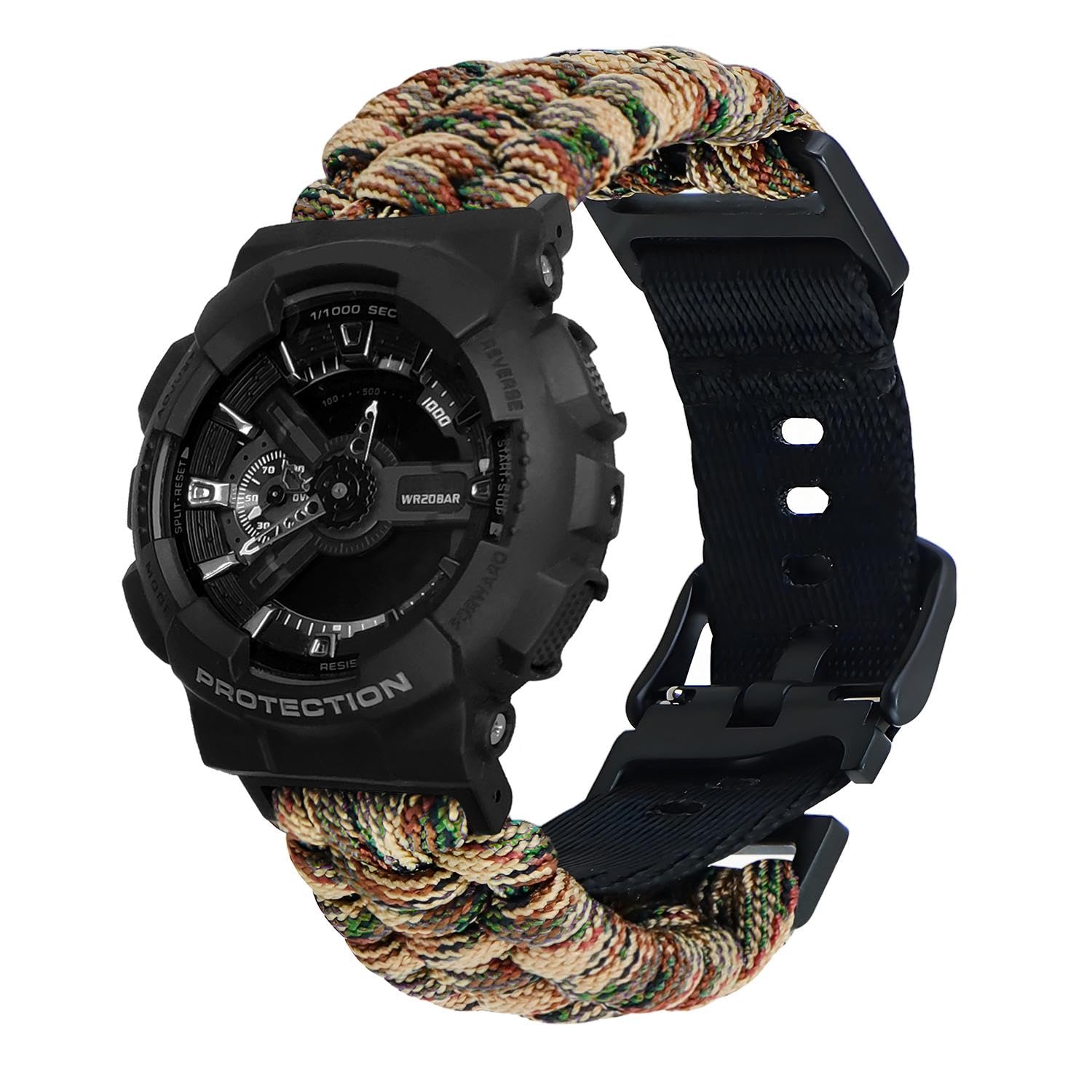 Abanen Nylon Braided Watch Band Paracord Strap with Adjustable Safety Buckle for Casio gshock DW-5600/8900, GA-100/GW-B5600/GB-5600 /GW-6900