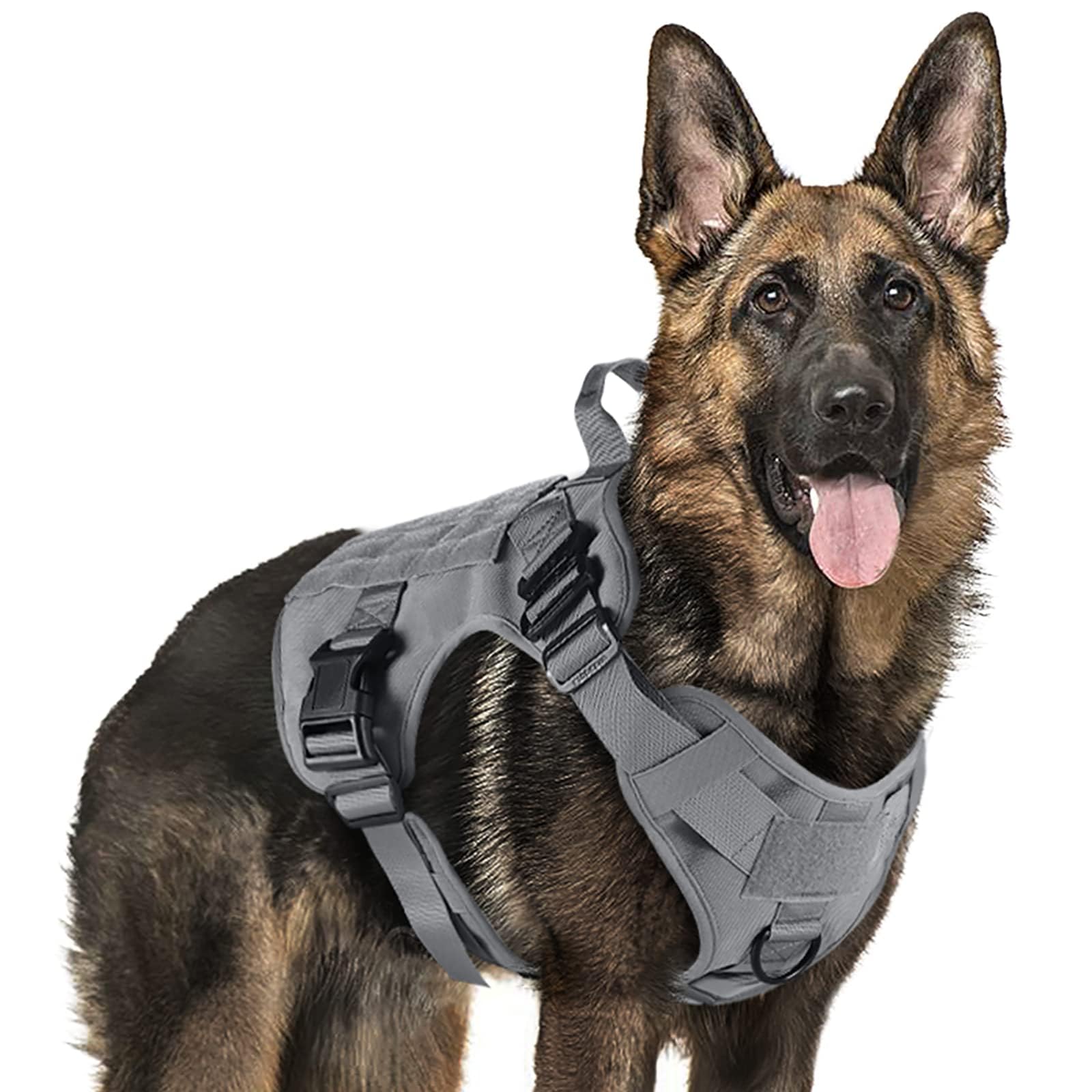 Photo 1 of ** VERY USED**rabbitgoo Tactical Dog Harness for Large, Heavy Duty Pet Harness with Handle, No-Pull Service Vest Large Breed, Adjustable Military Dog Vest for Training Hunting Walking, Grey, XL