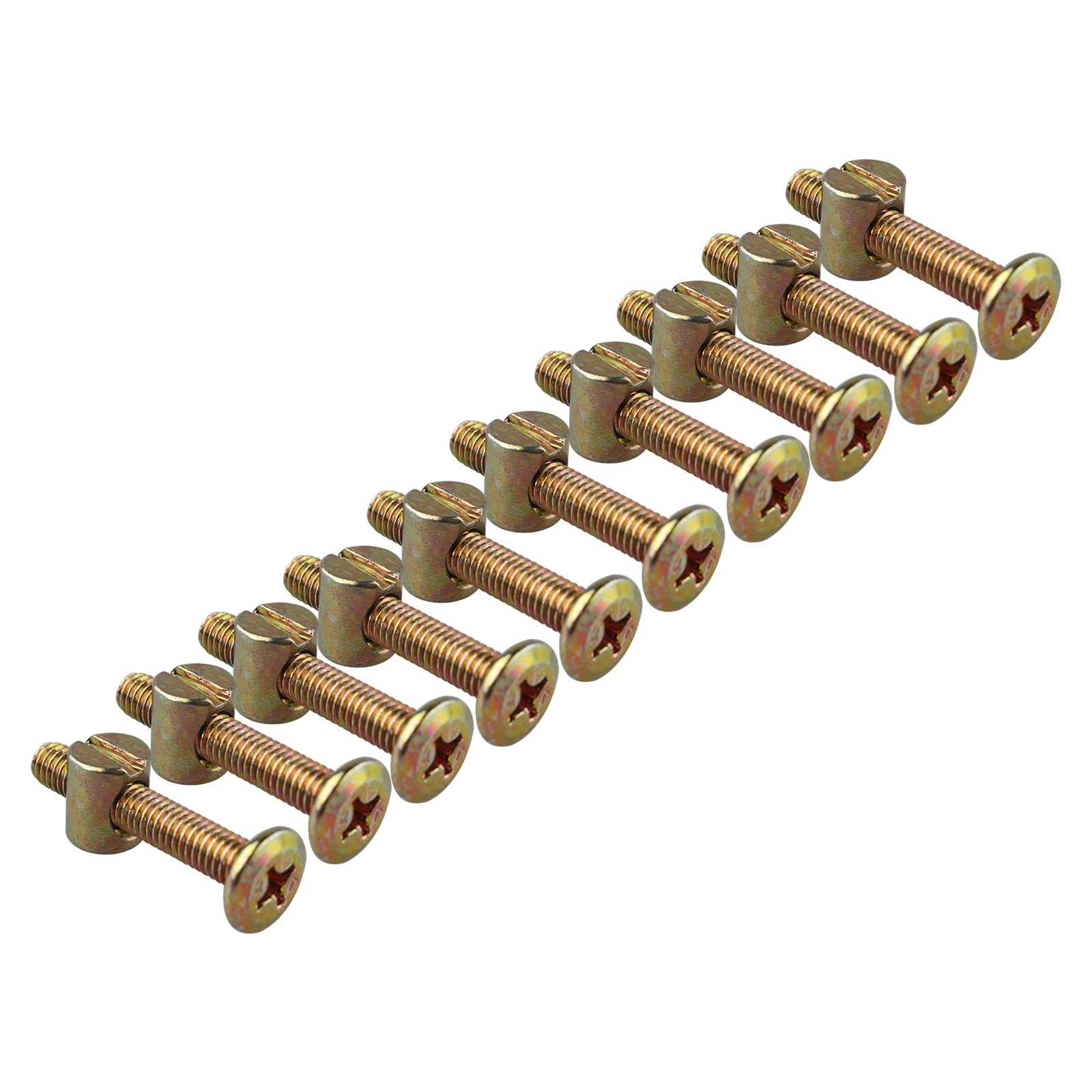 HALJIA 10 PCS Furniture Cot Bed Crib Wood Bed Chair Allen Head Bolt with Slotted Barrel Nut M6 X 35MM