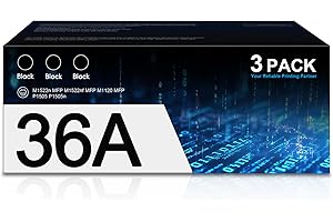 36A Black Toner Cartridge 3-Pack | Replacement for HP 36A CB436A High Yield Works with M1120 MFP M1522n MFP M1522nf MFP P1505