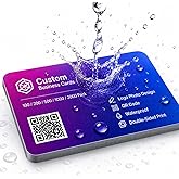 Custom Personalized Business Cards Logo QR Code Waterproof 300gsm Matte 2"x3.5" Double-Sided Customizable 100/200/500/1000/2000 Pack