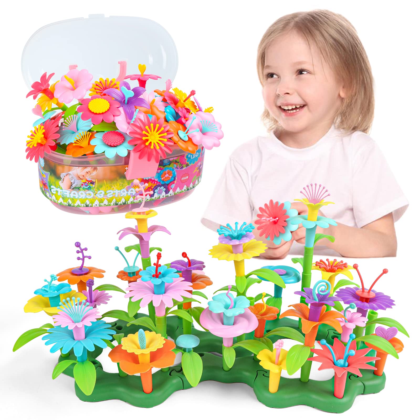 Photo 1 of GILI Flower Garden Building Stacking Toys - Build a Bouquet Sets for 4 5 6 Year Old Toddler Girls Arts and Crafts for Little Kids Age 3yr Up Best Top Christmas Birthday Gifts for Creativity Play