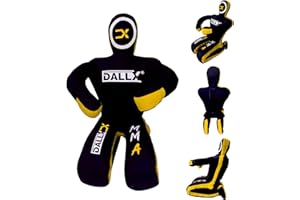 DALLX MMA Grappling Dummy - BBJ, Wrestling, Boxing, Judo, Karate - Sitting Position - Unfilled - Black - Kid-Sized