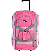 Olympia U.S.A. 22 inch Carry On 8 Pockets Wheeled Rolling Duffel Bag Water Resistant Luggage Lightweight Travel Suitcase with Retractable Handle