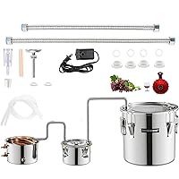 DESENNIE 5Gal 20L Moonshine Still with Electric Circulating Pump, Water Alcohol Distiller with Thumper Keg, Copper Tube…