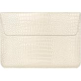 MOSISO Laptop Case 13 inch, 13 inch Laptop Sleeve Compatible with MacBook Air M4 M3 M2 M1 2025-2018 / Pro M2 M1 2025-2016, Crocodile Grain PU Leather Flap Case Bag, Beige