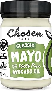 Chosen Foods 100% Avocado Oil-Based Classic Mayonnaise, Gluten & Dairy Free, Low-Carb, Keto Diet Friendly, Mayo for Sandwiche