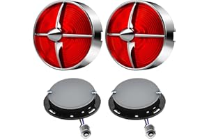 BOSYCY Motorcycle 1156 LED Turn Signals With 3 1/4" Red Tail Light Lens Covers 2 Pack, Retro Turning Lamp Universal Fit Harley Softail Road King Street Glide Sportster Fatboy Deluxe Bikes Accessories