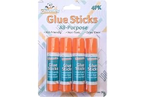Channie's Glue Sticks 4 Pack - Clear Drying Washable Glue Sticks for Kids - Ideal for Art & School Projects, Safe & Mess-Free Craft Supplies